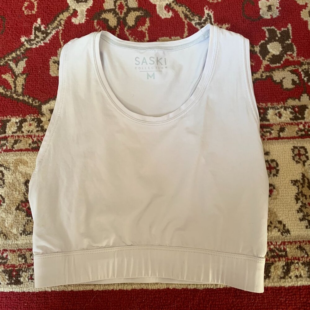 NWOT Saski Work Out Top / Sports Bra White Crop Top